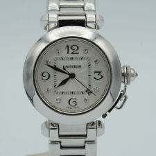 Cartier Pasha Voiture Femme Montre 32MM 18K 750 Or 2398 Blanc Complet Set 135 Gr