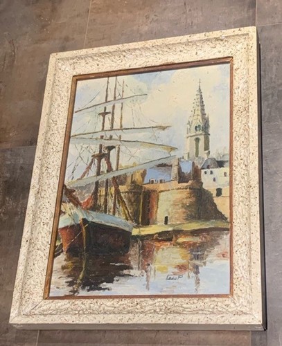 Tableau peinture bateau - peinture,