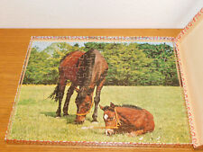 ancien VINTAGE puzzle 140 pièces BABY PENELOPE SUISSE bois SWISS chevaux JUMENT