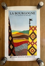 Affiche originale entoilée « La Bourgogne » - Villemot - 1984