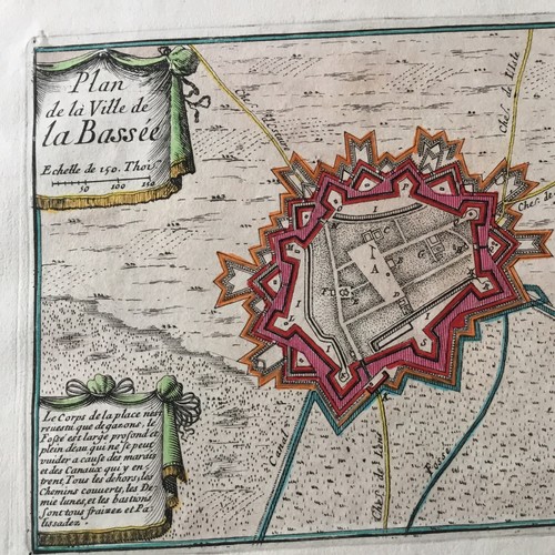 Gravure xviiè carte plan - carte, la