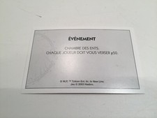 CARTE ÉVÉNEMENT CHAMBRE DES