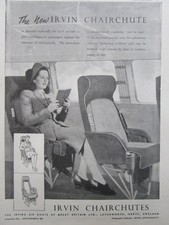 11/46 PUB IRVING AIR CHUTE IRVIN CHAIRCHUTE CIVIL AIRCRAFT PASSENGER ORIGINAL AD