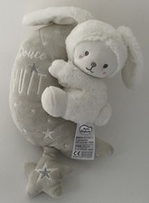 ?EXCELLENT ÉTAT Doudou Peluche Musical Douce Nuit Lapin Beige Mots D'enfants