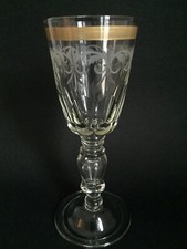 MAGNIFIQUE ancien GRAND VERRE en CRISTAL doré BACCARAT SAINT LOUIS MOSER 22,5 cm