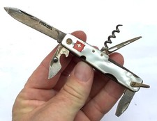 ANCIEN COUTEAU ÉCUSSON SUISSE PRADEL OLD KNIFE MESSER CUCHILLO COLTELLO