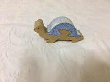 Puzzle Bois Tortue 3D bleue  Wooden 3D Blue Turtle puzzle Vintage Années 2000