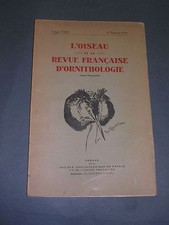 Ornithologie L'oiseau et la revue française d'ornithologie Volume XXIII 1953