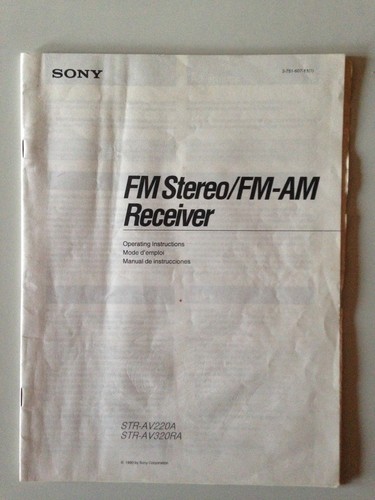 Notice mode emploi sony - -, fm