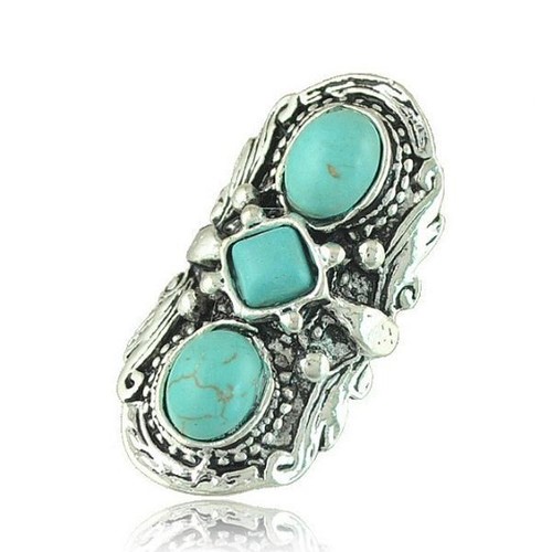 Bague turquoise tibet cru - bague,