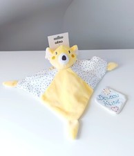 Doudou Plat/Mouchoir Carré Léopard/Guépard/Ours Jaune Blanc Pois Nez Noir - Gémo