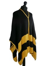 Poncho péruvien en laine motif rayures ORIGINE PEROU