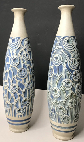 Paire vases art deco grès - paire,