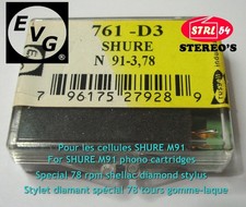 EVG NOS N91-3 stylet spécial 78 tours for SHURE M91 78 rpm special needle stylus