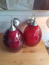 lampe goute rouge de bordeaux intérieure opaline blanche made in Italie