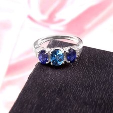 Bague en Tourmaline Bleue