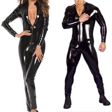 Déguisement homme lingerie simili cuir combinaison érotique sissy extensible a