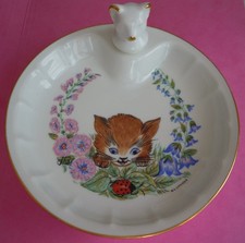 ANCIENNE ASSIETTE A BOUILLIE CHAUFFANTE POUR BEBE EN PORCELAINE G.L. LIMOGES