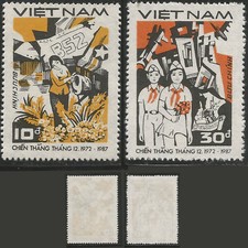 Vietnam (1987) Michel 1851-1852 YT 854D-E Sc 1816-1817 Guerre Aérienne Neuf SC