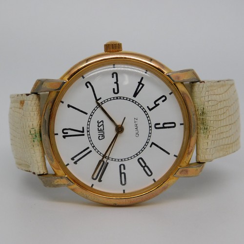 Guess genuine leather quartz - guess,