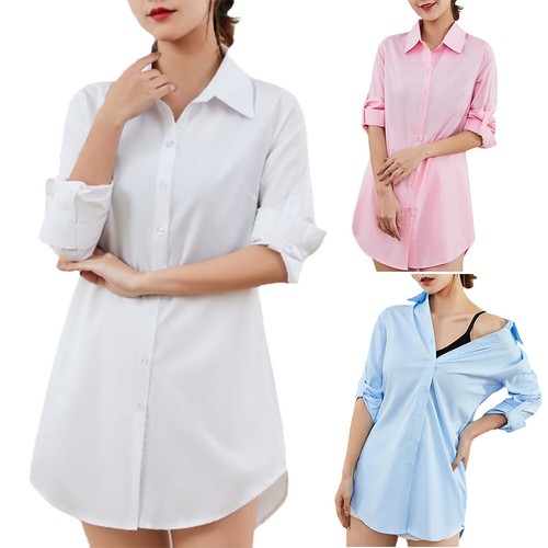 Femmes col long chemise - long,