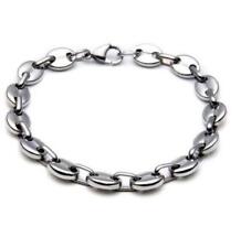 Bracelet grains de cafe couleur argent en acier inoxydable 18 cm 7mm homme femme