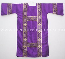 Chasuble VIOLET Dalmatique Avec Étole Et Maniple Doublés, Chasuble Dalmatique