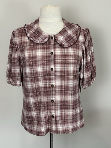 Nwt eden olivia berry plaid - &,
