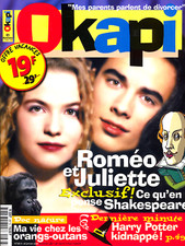 Magazine OKAPI  n° 687 S ,  ROMEO et JULIETTE,  Damien SARGUE,  Cécilia CARA.