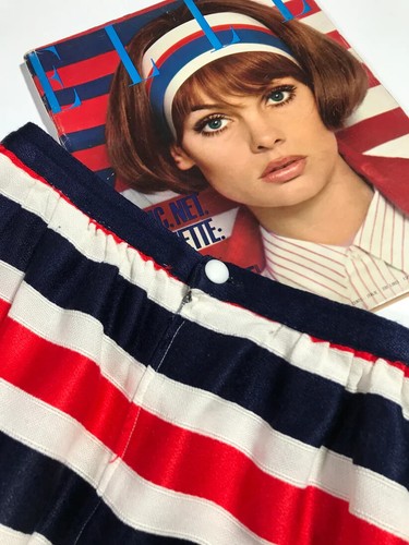 Jupe courrèges rayures bleu - jupe,