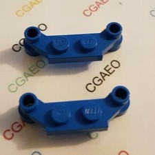 2 X  Lego  4590 Plate, Modified 1 x 4 Offset - Blue