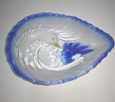 Plat Verre motif cygne Bleu