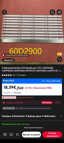 Led rétro éclairage tcl - led,