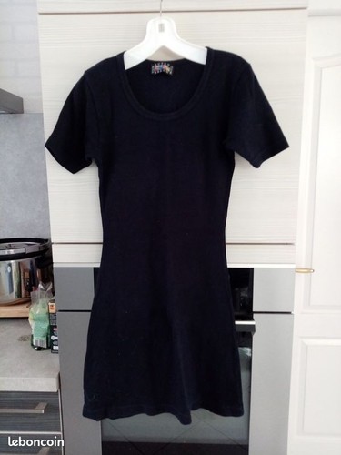 Robe tee shirt noire femme