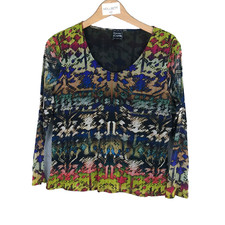 Pause Café haut femme taille 42 noir verte top dames ladies 56% polyester