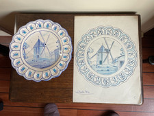 huile sur assiette J.B Maurice