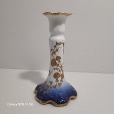 Bougeoir Porcelaine Limoges Bleu De Sèvres Doré Or  Peint
