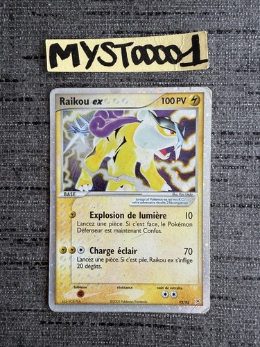 Carte pokémon raikou - carte, 92/95