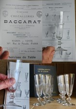 Saint Louis / Baccarat 8 Flutes A Champagne Modele Caton Art Deco
