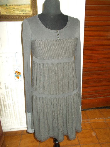 Robe marron rayé - , stretch