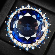 Énormes bagues halo en argent