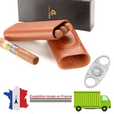 Galiner Voyage cigares humideur Cave à Cigares Coupe cigare Etui pour 3 cigare