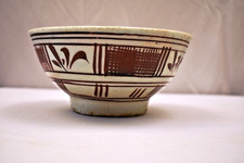 Chinois Ming Dynastie Swatow Porcelaine Riz Bol Vers 1850 15.2x7.6cm Ancien Rare