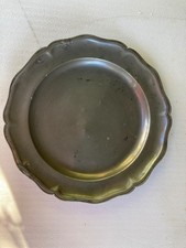 ANCIEN GRAND PLAT EN ÉTAIN TRILOBÉ 19e SIÈCLE