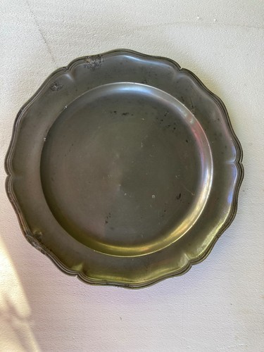 Ancien grand plat étain - plat,
