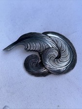 Pince à Foulard Ancienne en Métal Argenté Broché