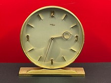 PENDULE HORLOGE DE BUREAU CIRCULAIRE IMHOF laiton vintage 1960