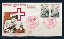 enveloppe 1er jour  la paire croix rouge  42 Saint Etienne    1966