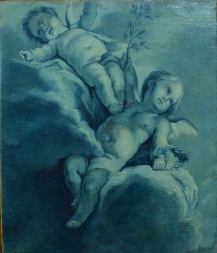 Ancien tableau amour - amour, portrait