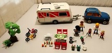 LOT PLAYMOBIL CARAVANE AVEC VOITURE- VAISSELLE- BARBECUE